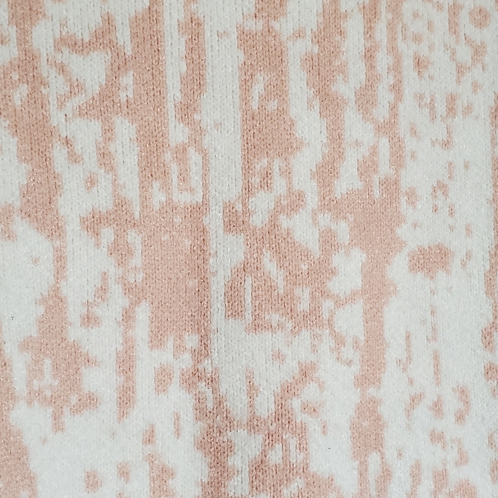 Storia Blush Pink And White Knit Forest Tree Abstract Turtleneck Sweater - Picture 5 of 7